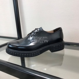Ferragamo Black Cowhide Lace Up Business Shoes For Men