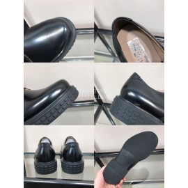 Ferragamo Black Cowhide Lace Up Business Shoes For Men