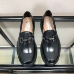 Ferragamo Gancini Buckle Cowhide Business Shoes For Men Black
