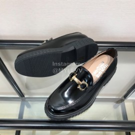 Ferragamo Gancini Buckle Black Cowhide Business Shoes For Men