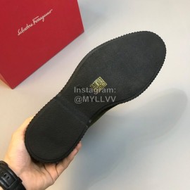 Ferragamo Cowhide Chelsea Boots For Men Green