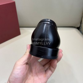 Ferragamo Calf Leather Business Loafers For Men Black