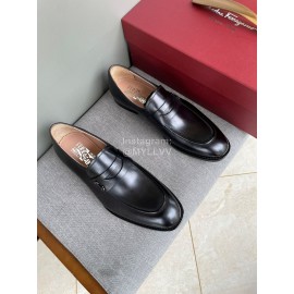 Ferragamo Black Calf Leather Business Loafers For ..