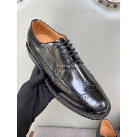 Ferragamo Fashion Lace Up Leather Shoes For Men Black