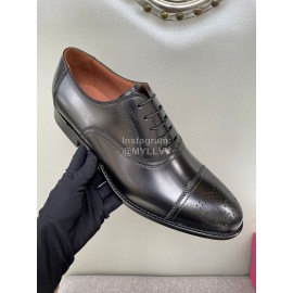 Ferragamo Fashion Lace Up Calf Leather Shoes For Men 