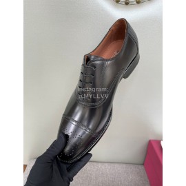 Ferragamo Fashion Lace Up Calf Leather Shoes For Men 