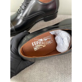 Ferragamo Fashion Lace Up Calf Leather Shoes For Men 