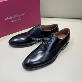 Ferragamo Classic Lace Up Leather Shoes For Men 