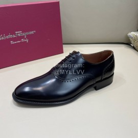 Ferragamo Classic Lace Up Leather Shoes For Men 