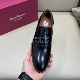 Ferragamo Classic Lace Up Leather Shoes For Men 