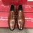 Ferragamo Lace Up Calf Leather Business Shoes For Men Brown