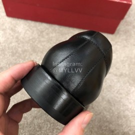 Ferragamo Lace Up Calf Leather Business Shoes Black For Men