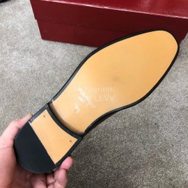 Ferragamo Brown Cowhide Lace Up Business Shoes For Men