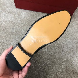 Ferragamo Cowhide Lace Up Business Shoes For Men Black