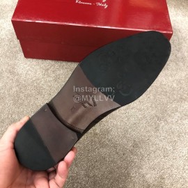 Ferragamo Plaid Cowhide Lace Up Business Shoes For Men 