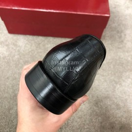 Ferragamo Lace Up Cowhide Business Shoes For Men Black