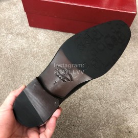 Ferragamo Lace Up Cowhide Business Shoes For Men Black