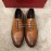 Ferragamo Lace Up Woven Cowhide Business Shoes For Men Brown