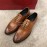 Ferragamo Lace Up Woven Cowhide Business Shoes For Men Brown
