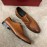 Ferragamo Lace Up Woven Cowhide Business Shoes For Men Brown