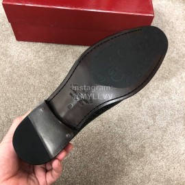 Ferragamo Lace Up Woven Cowhide Business Shoes For Men Black