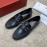 Ferragamo Calf Leather Gancini Buckle Business Shoes For Men Black