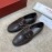Ferragamo Calf Leather Gancini Buckle Business Shoes For Men Coffee