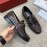 Ferragamo Calf Leather Gancini Buckle Business Shoes For Men Coffee