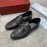 Ferragamo Calf Leather Gancini Buckle Business Shoes For Men Brown