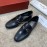 Ferragamo Black Calf Leather Gancini Buckle Business Shoes For Men 