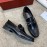 Ferragamo Black Calf Leather Gancini Buckle Business Shoes For Men 