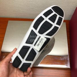 Ferragamo Fashion Leather Gancini Buckle Loafers For Men White