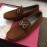 Ferragamo Fashion Leather Gancini Buckle Loafers For Men Brown