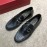 Ferragamo Classic Leather Gancini Buckle Business Loafers For Men Black 