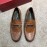 Ferragamo Classic Leather Gancini Buckle Business Loafers For Men Brown