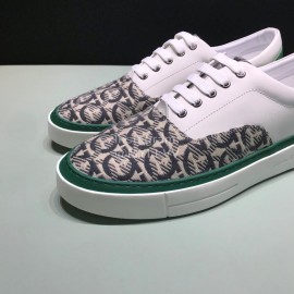 Ferragamo Soft Leather Casual Sneakers For Men White