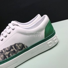 Ferragamo Soft Leather Casual Sneakers For Men White