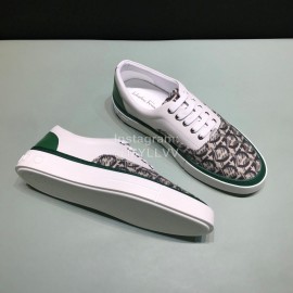 Ferragamo Soft Leather Casual Sneakers For Men White