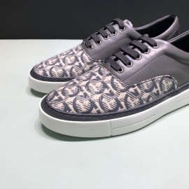 Ferragamo Soft Leather Casual Sneakers For Men Black