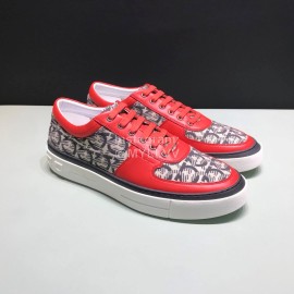 Ferragamo Soft Leather Casual Sneakers For Men Red
