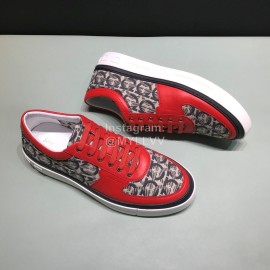 Ferragamo Soft Leather Casual Sneakers For Men Red