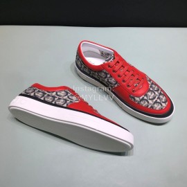Ferragamo Soft Leather Casual Sneakers For Men Red