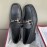 Ferragamo Palmprint Leather Gancini Buckle Business Shoes For Men Black