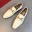 Ferragamo Leather Gancini Buckle Business Shoes For Men White