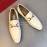 Ferragamo Leather Gancini Buckle Business Shoes For Men White