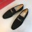 Ferragamo Black Leather Gancini Buckle Business Shoes For Men 