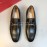Ferragamo Black Calf Leather Gancini Buckle Business Shoes For Men 