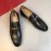 Ferragamo Black Calf Leather Gancini Buckle Business Shoes For Men 