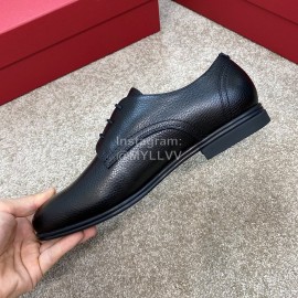 Ferragamo Palmprint Cowhide Lace Up Business Shoes For Men 
