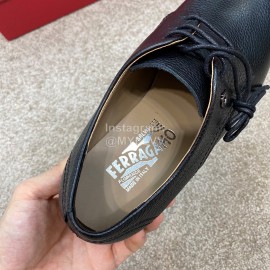 Ferragamo Palmprint Cowhide Lace Up Business Shoes For Men 